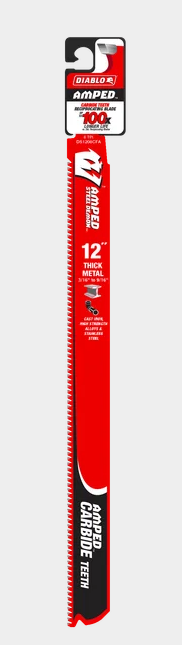 Diablo Tools DS1208CFA 12" 8TPI AMPED™ Steel Demon™ Carbide Teeth Reciprocating Saw Blades for Thick Metal - Edmondson Supply
