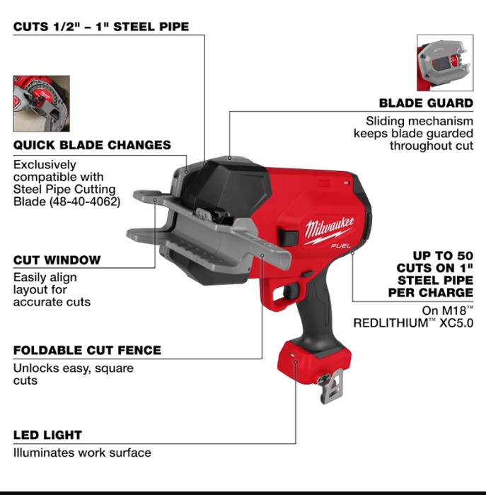 Milwaukee 3469-20 M18 FUEL™ ½”-1” Steel Pipe Cutter - Edmondson Supply