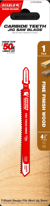 Diablo Tools DJT301BHM 4-5/8" 12TPI Wood Demon™ Carbide Teeth Jig Saw Blade for Fine Finish Wood - Edmondson Supply