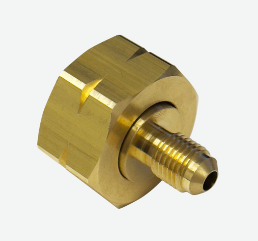 JB Industries CV-LH-20004 Large cylinder, Left-Handed CGA 670 x ¼" SAE flare adapter - Edmondson Supply