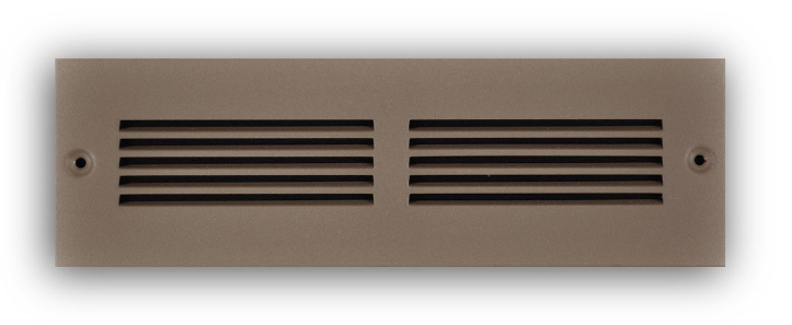 TRUaire 173TSB02X10 2" x 10", 2-Way, 1/3" Stamped Louver, Steel, Toe Space, Brown, Grille - Edmondson Supply