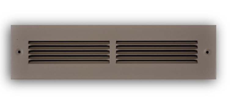 TRUaire 173TSB02X12 2" x 12", 2-Way, 1/3" Stamped Louver, Steel, Toe Space, Brown, Grille - Edmondson Supply