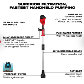 Milwaukee 2940-20 M18™ Brushless Stick Transfer Pump - Edmondson Supply