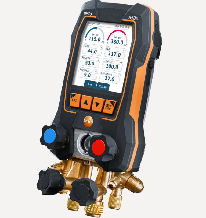 Testo 0564 5581 01 - 558s Digital Manifold with 4-way Valve Block and Intuitive Touchscreen - Edmondson Supply
