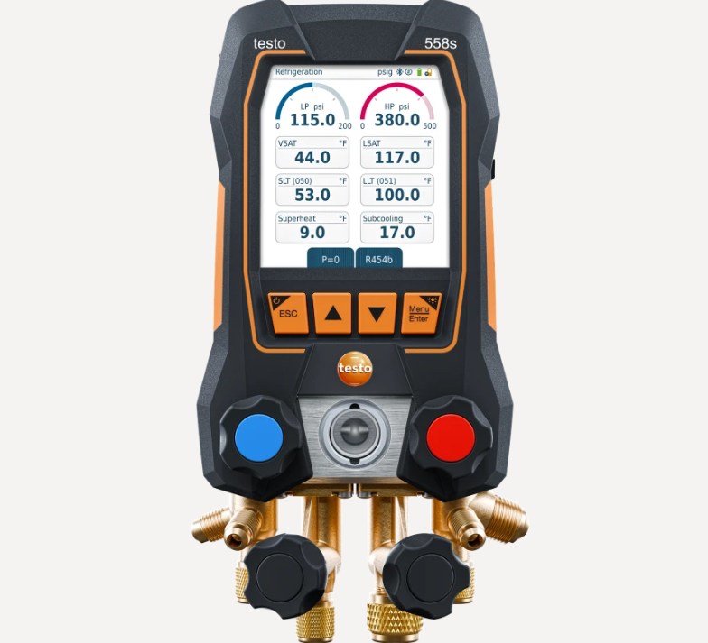 Testo 0564 5581 01 - 558s Digital Manifold with 4-way Valve Block and Intuitive Touchscreen - Edmondson Supply