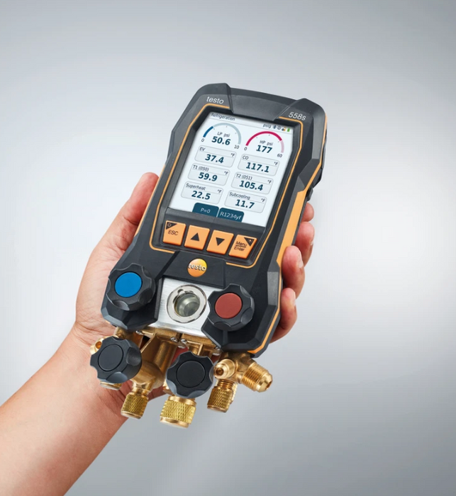 Testo 0564 5582 01 - 558s Smart Vacuum Kit - Smart digital manifold with wireless temperature and vacuum probes - Edmondson Supply