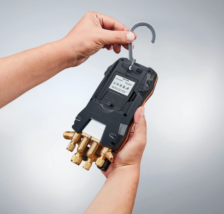 Testo 0564 5583 01 - 558s Smart Vacuum Kit with Filling Hoses - Smart Digital Manifold with Wireless Temperature and Vacuum Probes and 4-Hose Charging Set - Edmondson Supply