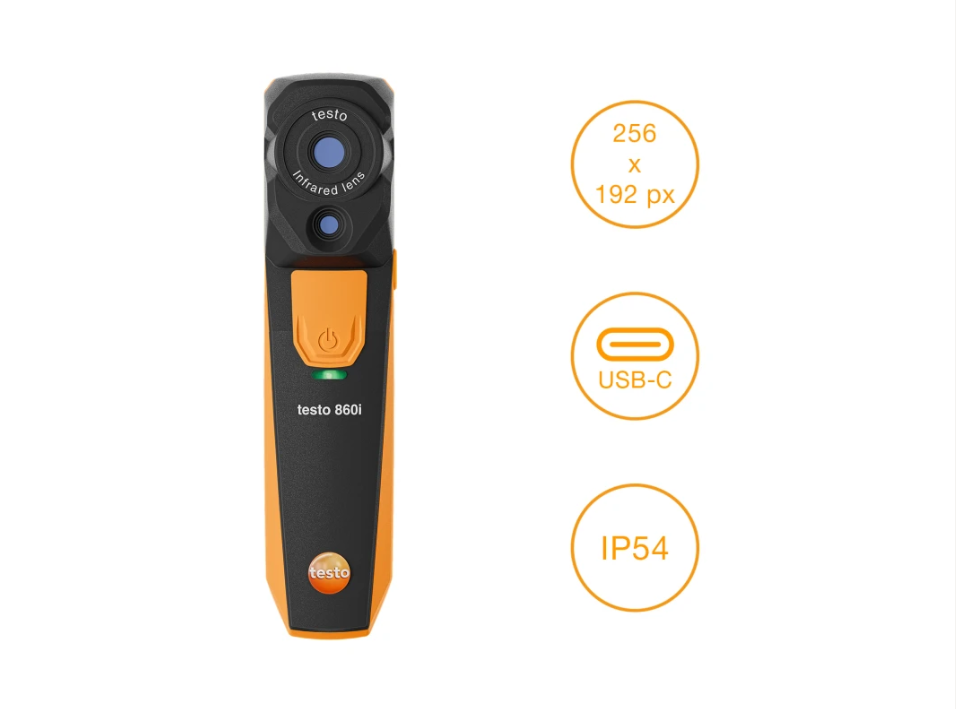 Testo 0563 0860 01 - 860i - Wireless Thermal Imager for Smartphones with Hard Case - Edmondson Supply