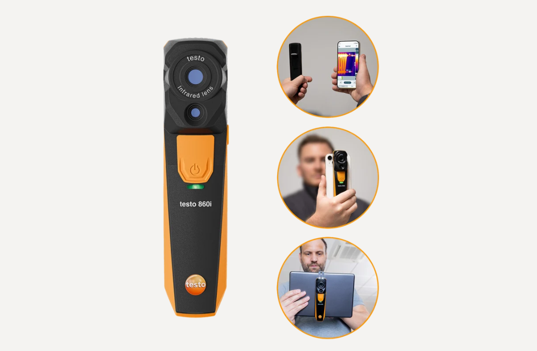 Testo 0563 0860 01 - 860i - Wireless Thermal Imager for Smartphones with Hard Case - Edmondson Supply