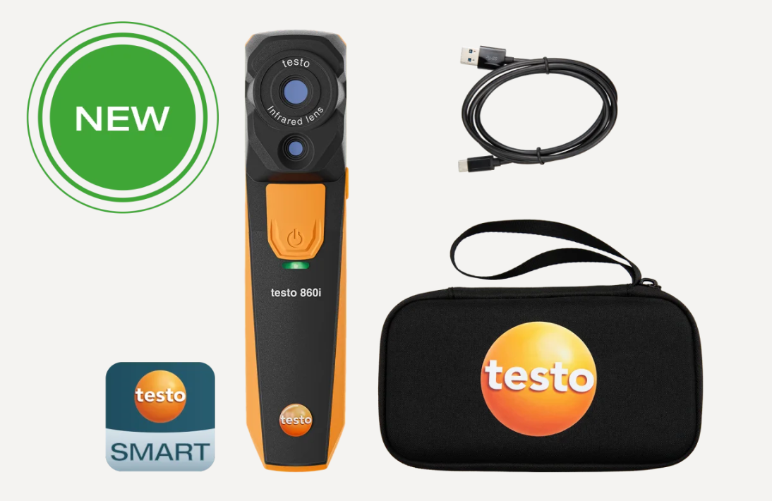 Testo 0563 0860 01 - 860i - Wireless Thermal Imager for Smartphones with Hard Case - Edmondson Supply