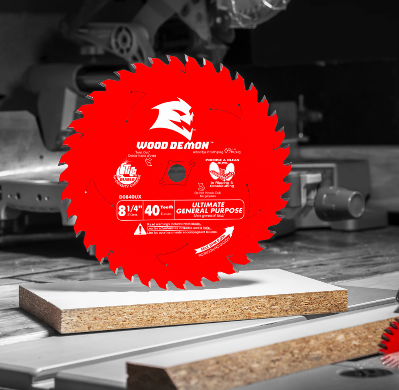 Diablo Tools D0840UX 8-1/4" x 40-Teeth Wood Demon™ Ultimate General Purpose Carbide Saw Blade for Wood - Edmondson Supply