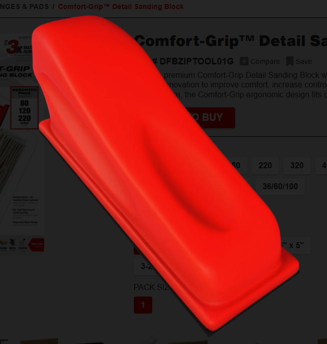 Diablo Tools DFBZIPTOOL01G Comfort-Grip™ Detail Sanding Block - Edmondson Supply