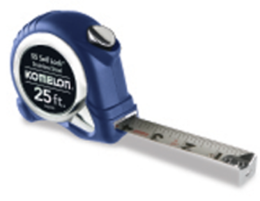 Komelon SLSS125 Stainless Steel Self Lock Tape Measure 25 ft. x 1" - Edmondson Supply
