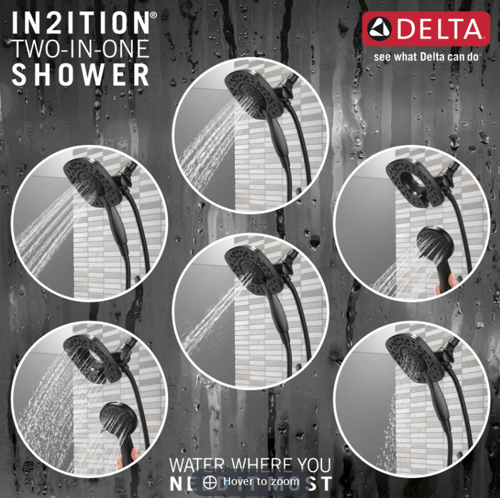 Delta Faucet T17264-BL-I ASHLYN™ Monitor® 17 Series Shower Trim With In2ition® In Matte Black