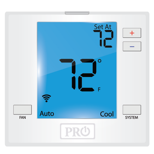 PRO1 IAQ T701i Digital WIFI Programmable Thermostat, Heat - 1 Cool - Edmondson Supply