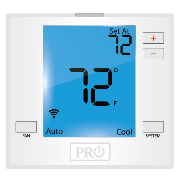 PRO1 IAQ T721i Digital WIFI Programmable Thermostat, 2 Heat - 1 Cool, Heat Pump/Conventional - Edmondson Supply