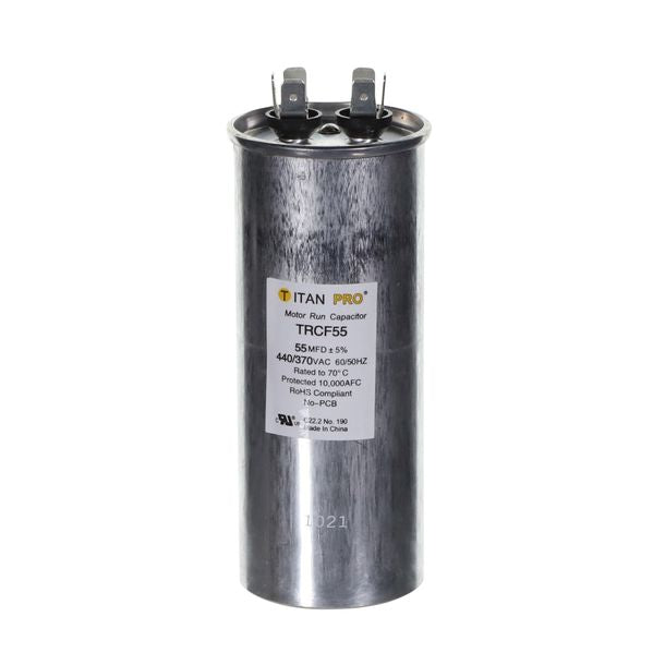 Packard TRCF55 TITAN PRO Run Capacitor 55 MFD 440/370 Volt, Round - Edmondson Supply