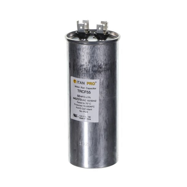 Packard TRCF55 TITAN PRO Run Capacitor 55 MFD 440/370 Volt, Round - Edmondson Supply