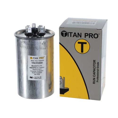 Packard TRCFD555 Titan PRO Run Capacitor 55+5 MFD 440/370 Volt Round - Edmondson Supply