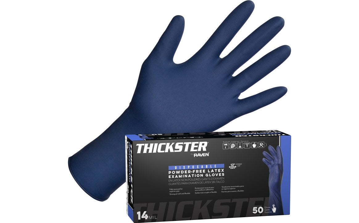 SAS Safety Corp 6603-20 Thickster® Powder-Free Exam Grade Latex Disposable Gloves - 14 Mil - 50PK - Size L - Edmondson Supply