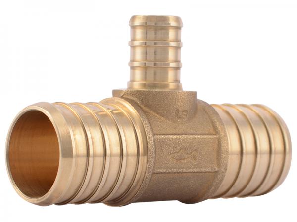 SharkBite UC415LF 1 in. x 1 in. x 1/2 in. Brass PEX Crimp Reducing Tee - Edmondson Supply