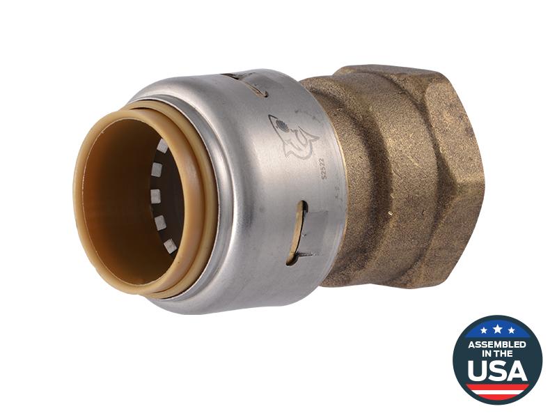Sharkbite Max UR088 3/4 " x 3/4" FNPT Straight Brass Push Female Adapter