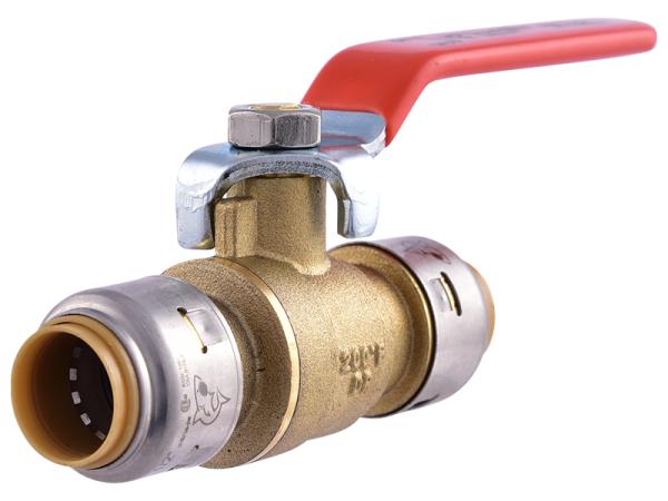 SharkBite Max UR22222 1/2" x 1/2" Brass Push Ball Valve - Edmondson Supply