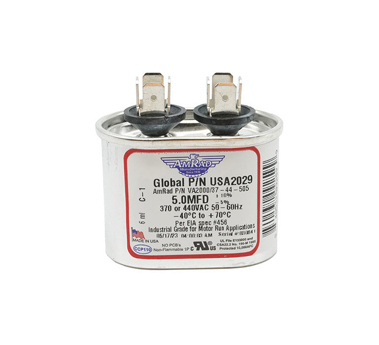 MARS USA2029 AmRad 5 MFD 370/440V Oval Motor Run Capacitor - Edmondson Supply