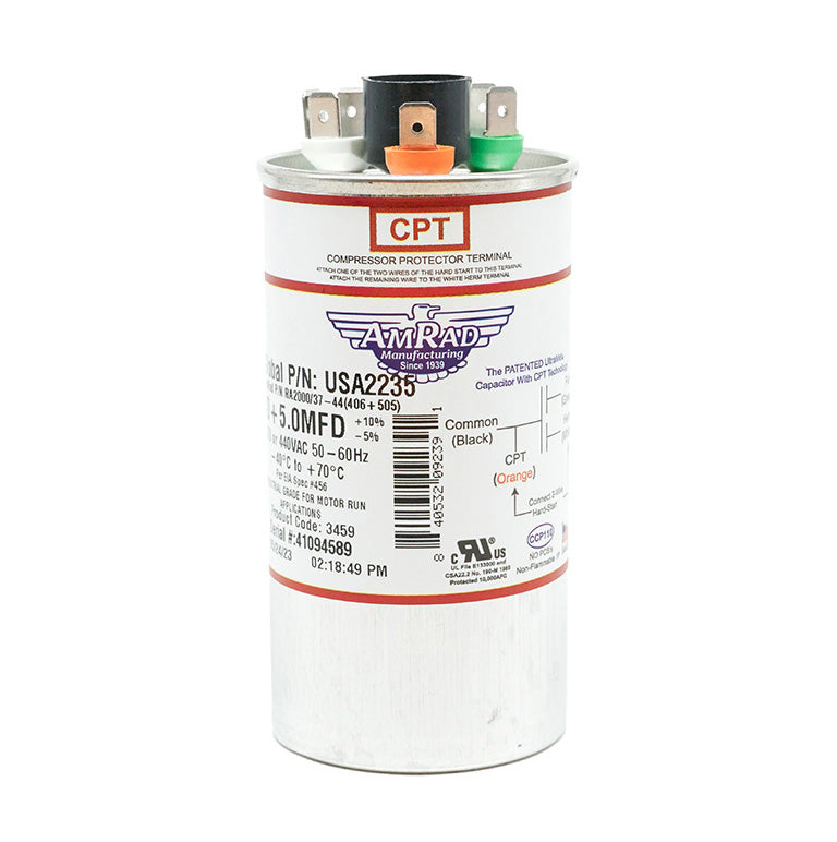MARS USA2235 AmRad 40/5 MFD 370/440V Round Motor Dual Run Capacitor - Edmondson Supply