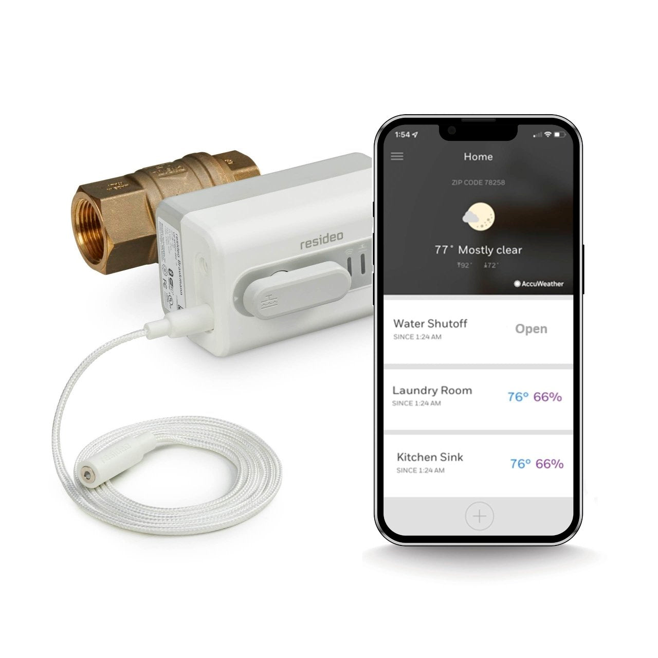 Resideo Braukmann VWS02Y-1/2 L5 WiFi Leak Shutoff with 1/2" NPT Ball Valve - Edmondson Supply
