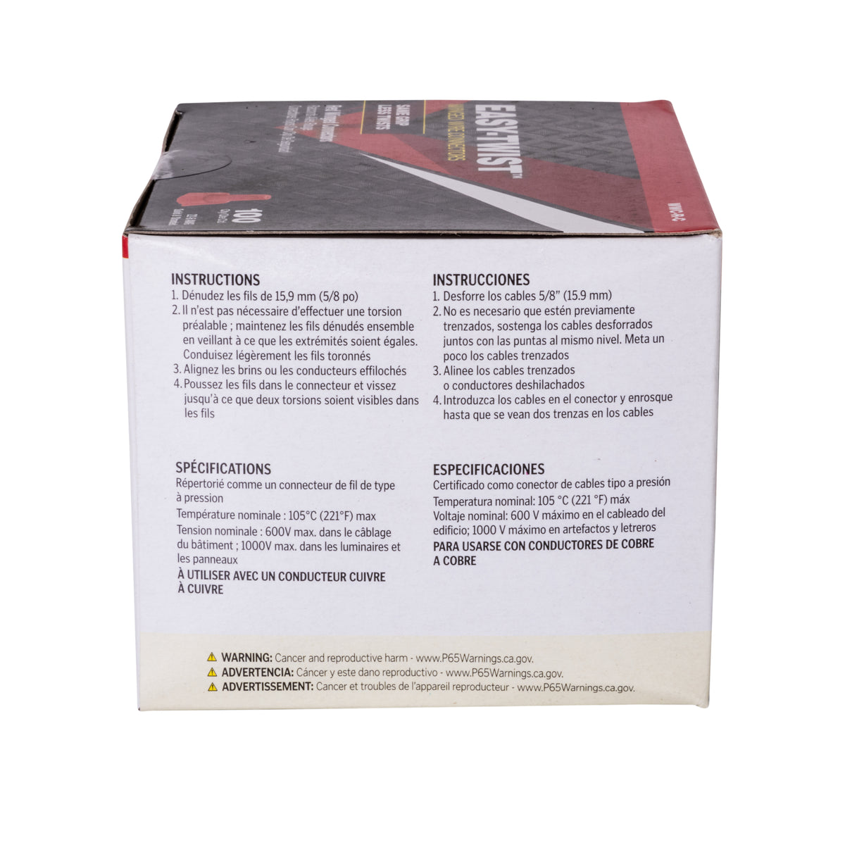 NSI WWC-R-C Winged Red Easy Twist, 18-8 Awg - Carton of 100 - Edmondson Supply