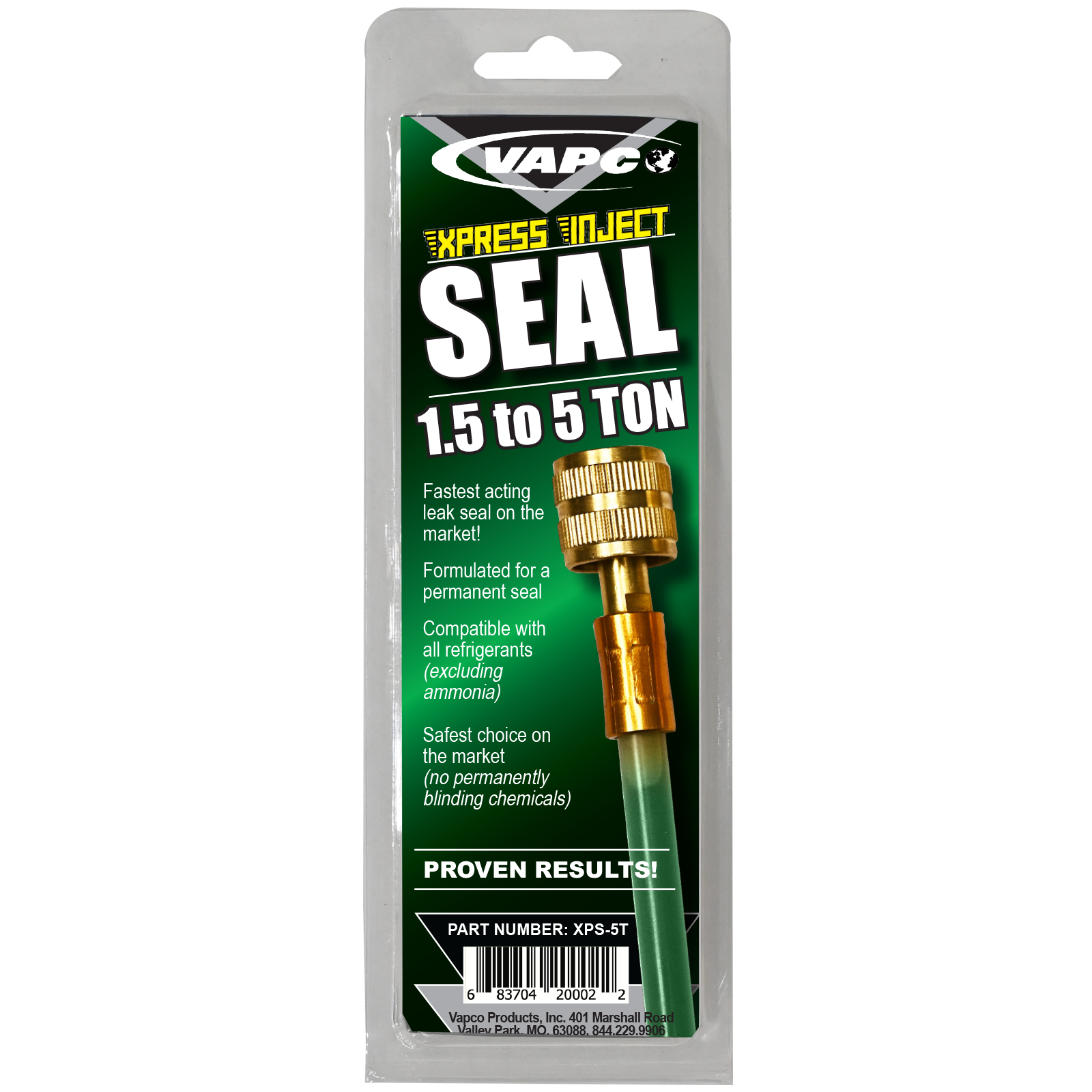 Vapco Products XPS-5T Xpress Seal Direct Inject AC Leak Sealant, 1.5 to 5 Tons - Edmondson Supply