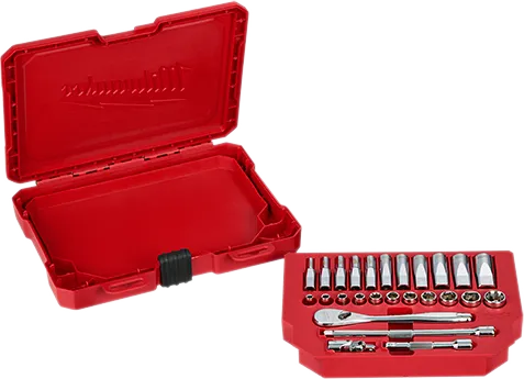 Milwaukee 48-22-9404 1/4" Drive 26pc Ratchet & Socket Set - SAE - Edmondson Supply