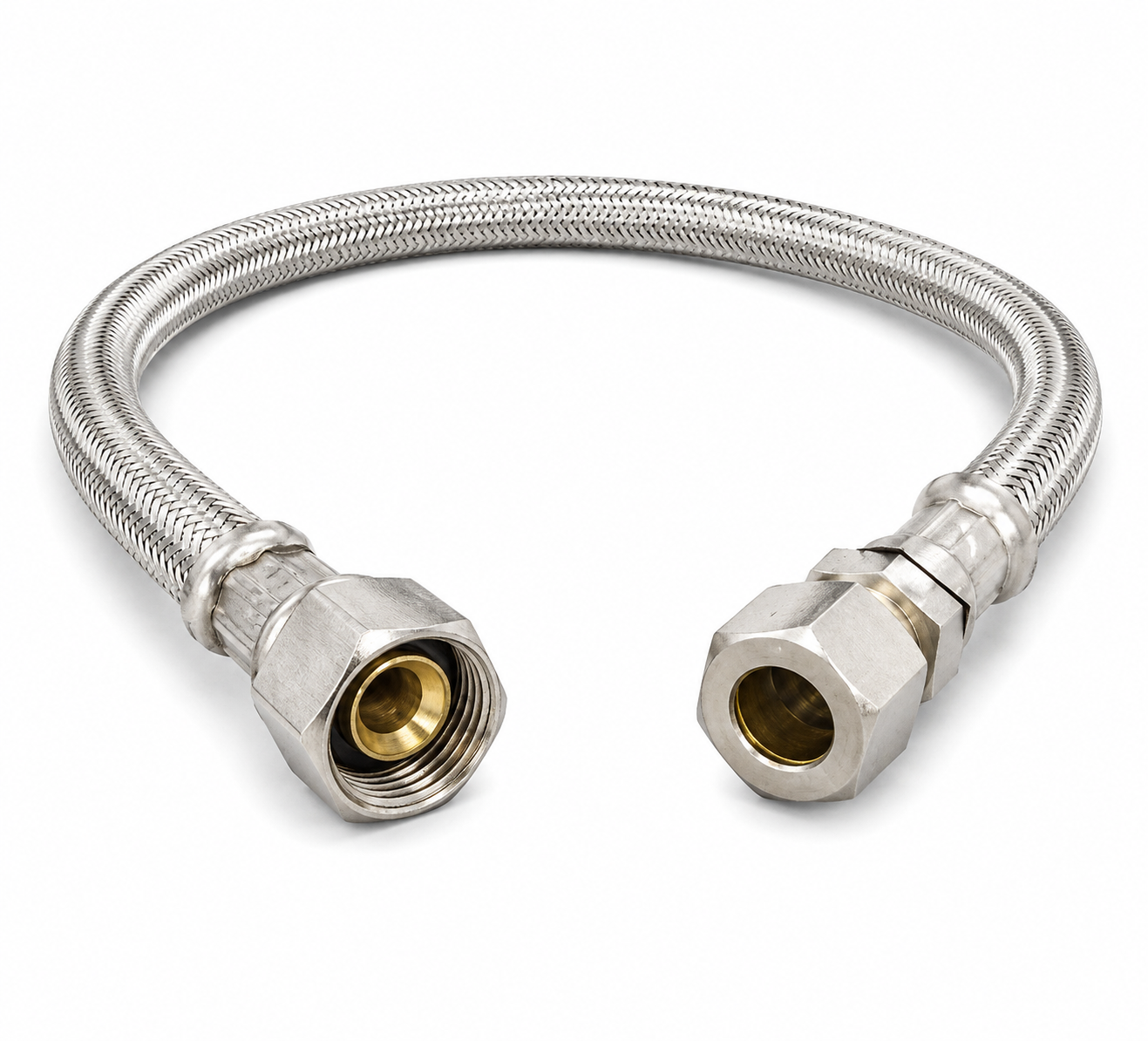 Kissler 88-2005 Braided Stainless Steel Faucet Connector, 3/8" x 3/8" x 12" with Nut & Ferrule - Edmondson Supply