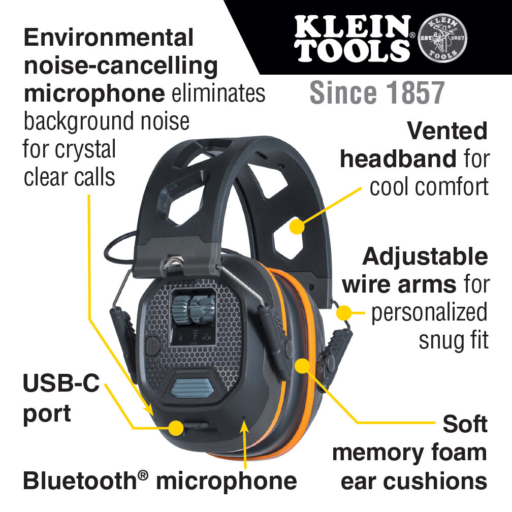 Klein Tools AESEM1S Situational Awareness Bluetooth® Earmuffs - Edmondson Supply