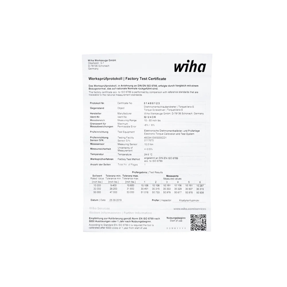 Wiha Tools 28789 11-Piece Insulated TorqueVario-S (10-50 In/lbs) and SlimLine Blade Set - Edmondson Supply