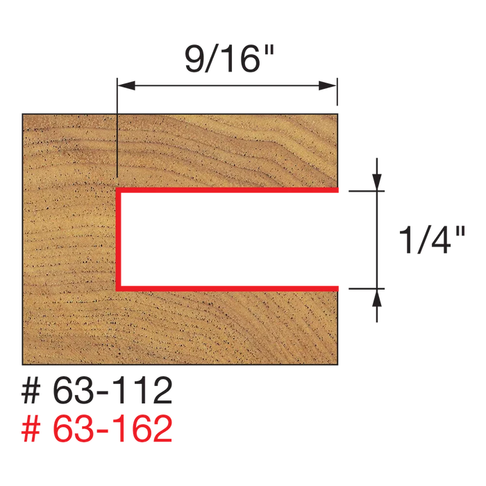 Freud 63-162 9/16" Depth Slotting Cutter Set (Shank Diameter: 1/2") - Edmondson Supply
