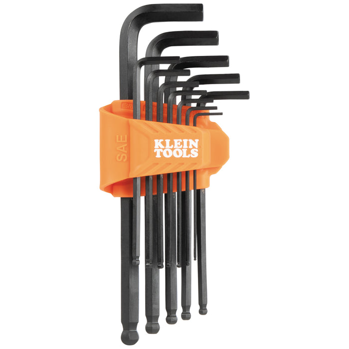 Klein Tools BLS12 L-Style Ball-End Hex Key Wrench Set, SAE, 12-Piece - Edmondson Supply