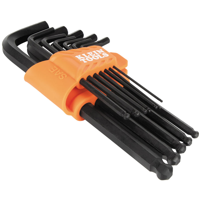 Klein Tools BLS12 L-Style Ball-End Hex Key Wrench Set, SAE, 12-Piece - Edmondson Supply