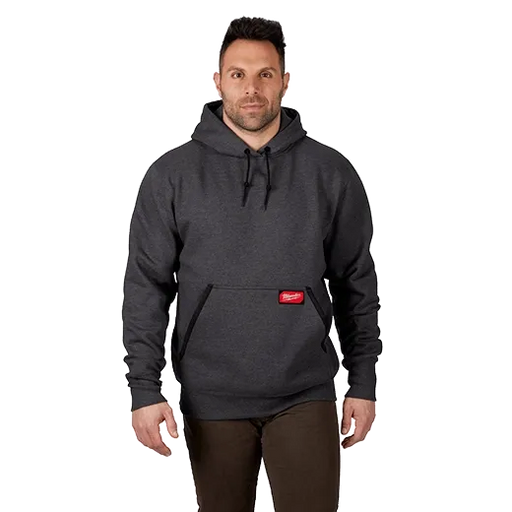 Milwaukee 350GL Heavy Duty Pullover Hoodie (Gray, Size L) - Edmondson Supply