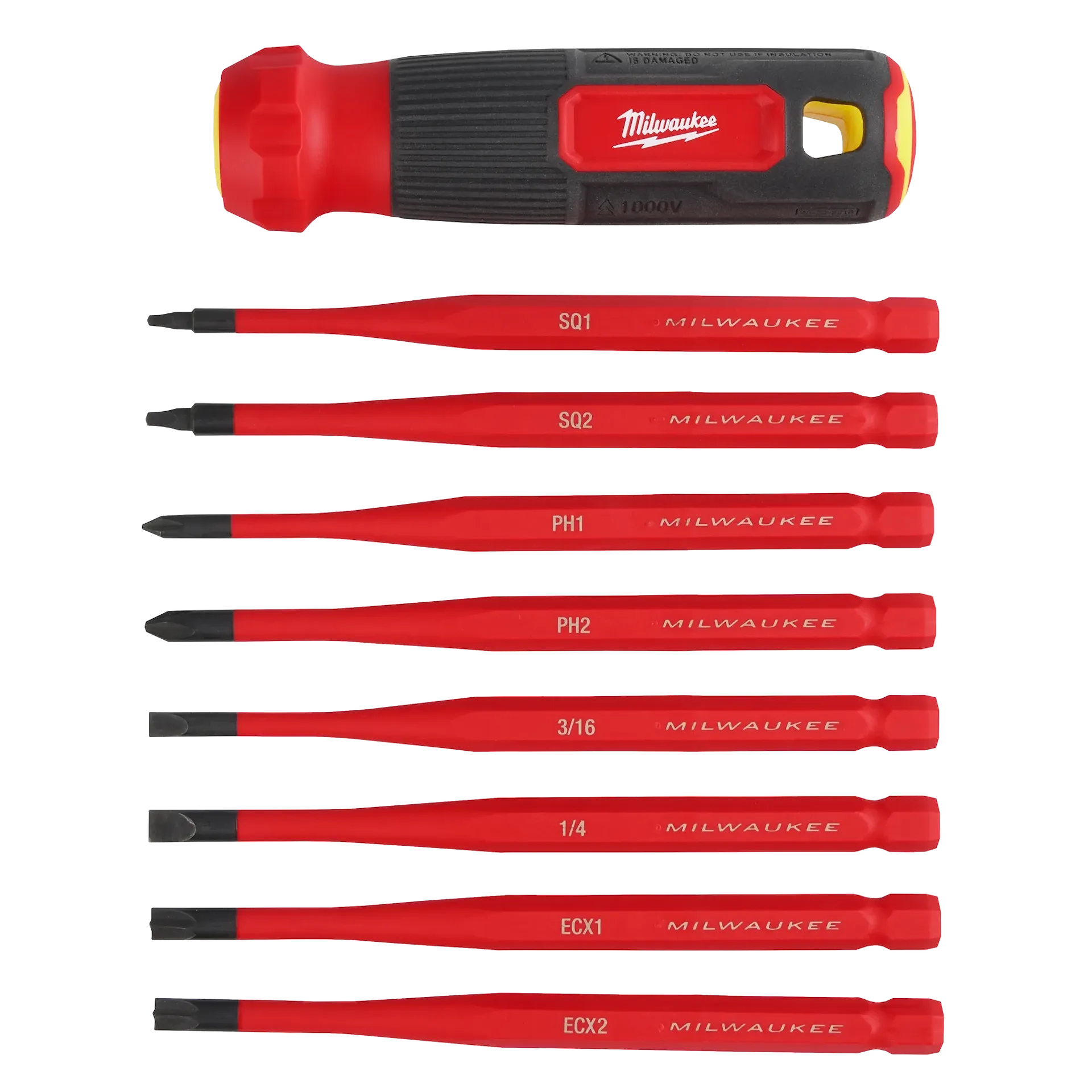 Milwaukee 48-22-2218 8-in-1 1000V Insulated Slim Tip Multi-Bit Screwdriver - Edmondson Supply
