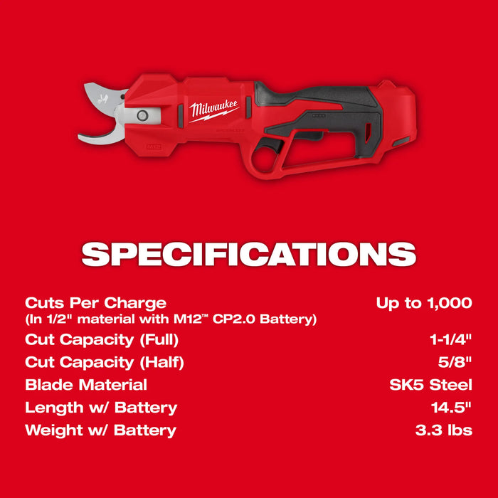 Milwaukee 2534-20 M12™ Brushless Pruning Shears - Edmondson Supply