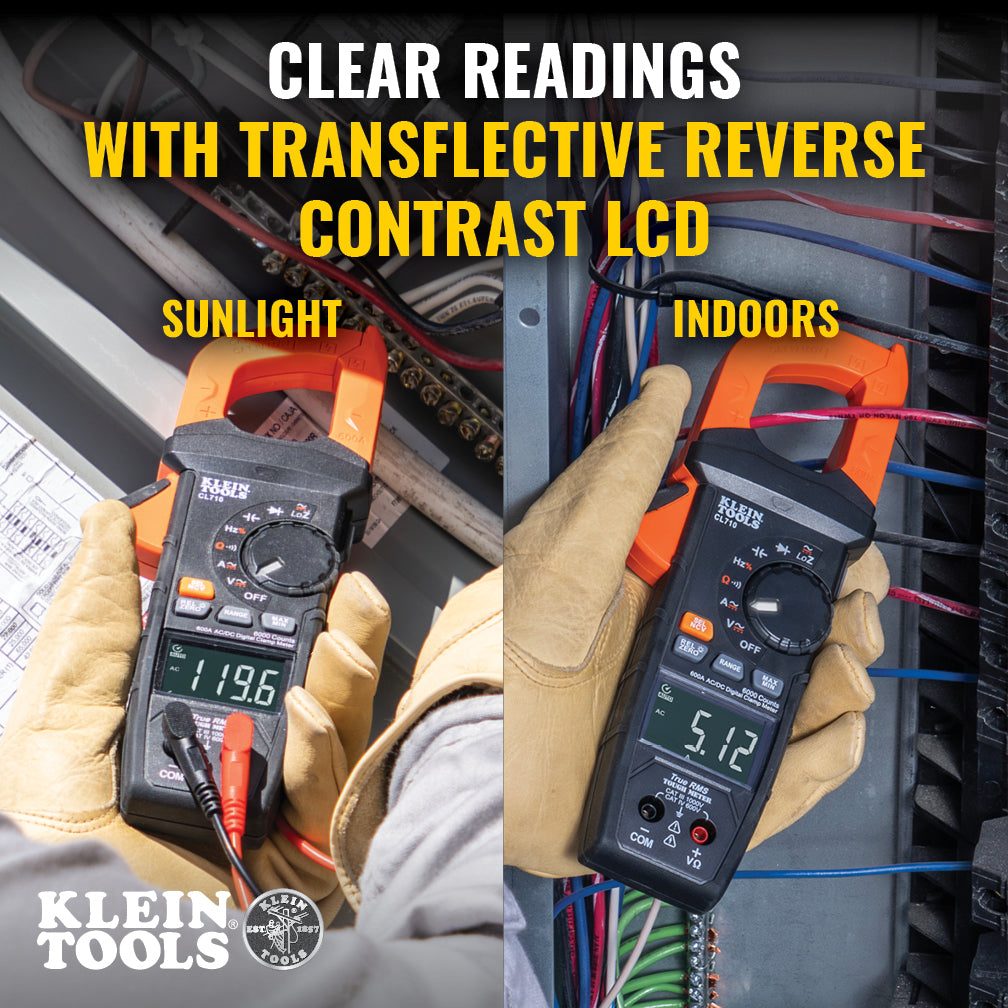 Klein Tools CL710 600A AC/DC Auto-Ranging Digital Pro Clamp Meter - Edmondson Supply