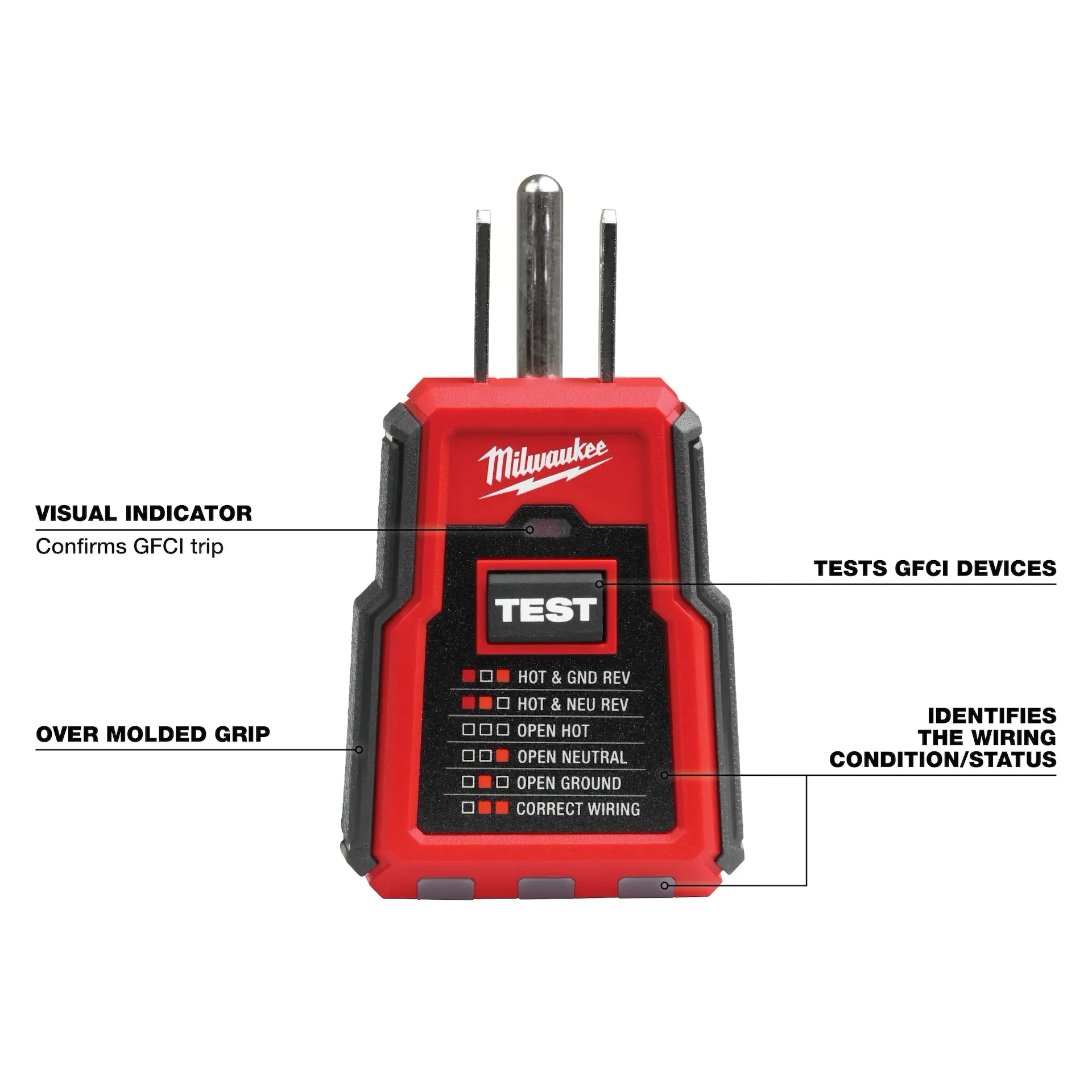 Milwaukee 2223-20 GFCI Receptacle Tester - Edmondson Supply