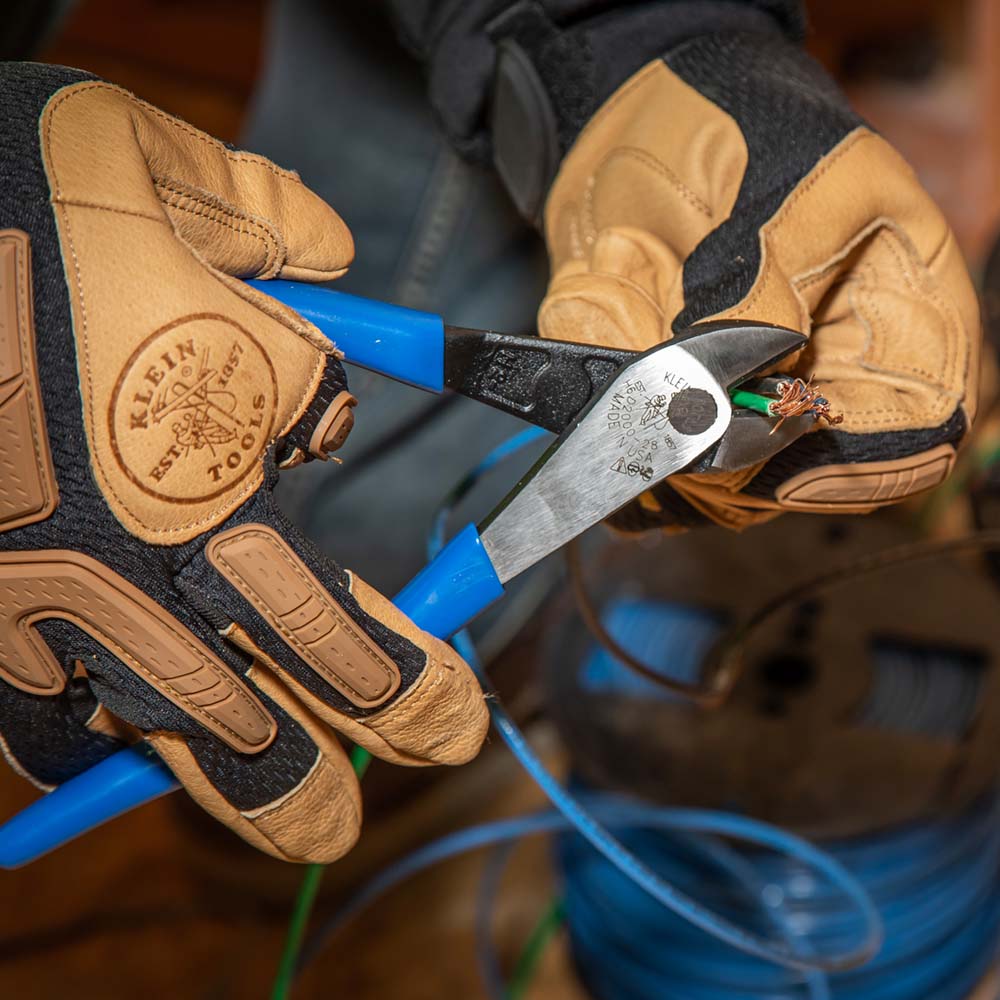 Klein Tools D2000-28 Diagonal Cutting Pliers, Heavy-Duty, High-Leverage, 8-Inch - Edmondson Supply