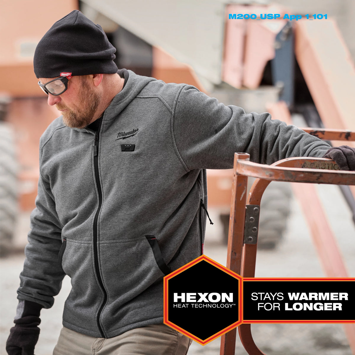 Milwaukee M200G-21XL M12™ Heated Full-Zip Hoodie (Gray, Size XL) - Edmondson Supply