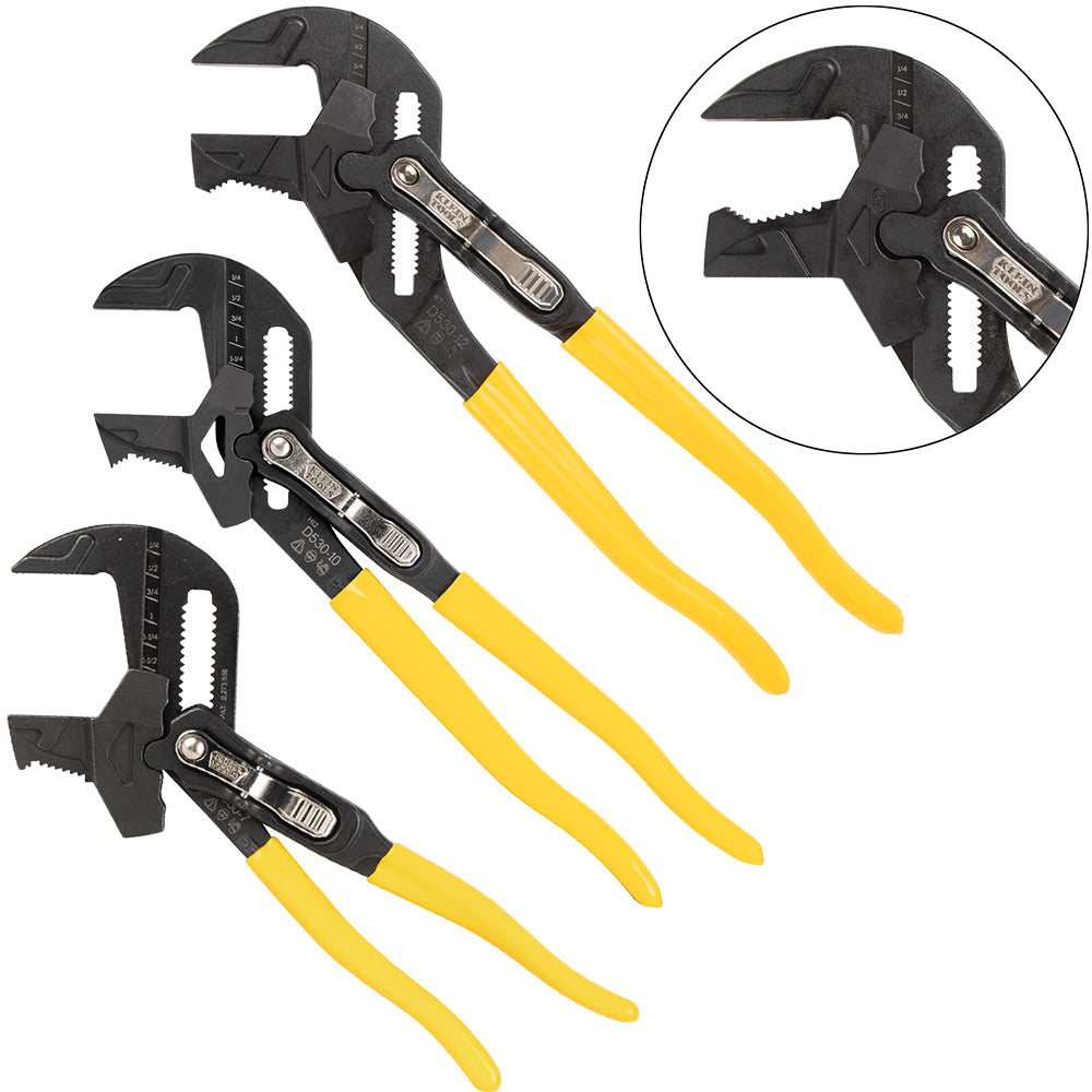 Klein Tools D53003KIT Plier Wrench Set, 3-Piece - Edmondson Supply