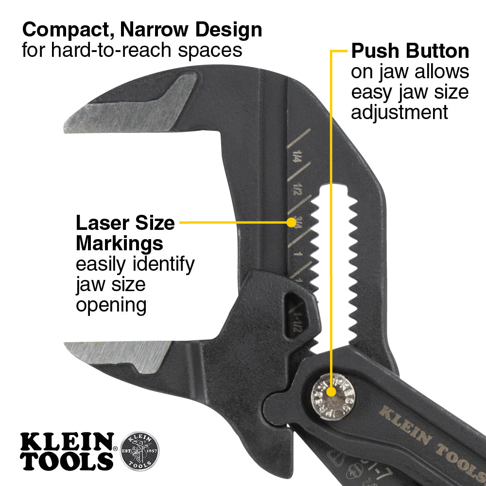 Klein Tools D53102KIT Compact Plier Wrench Set, 2-Piece - Edmondson Supply