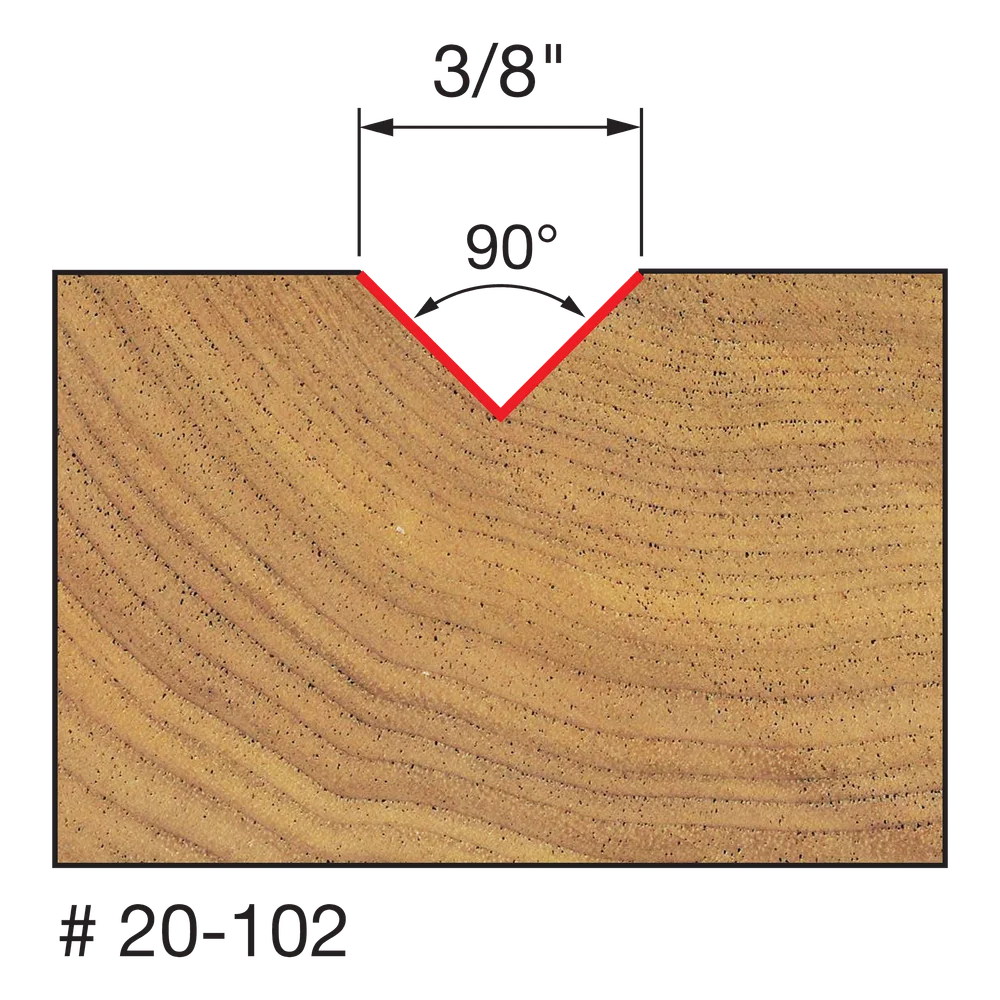 Freud 20-102 3/8" 90° V Grooving Bit - Edmondson Supply