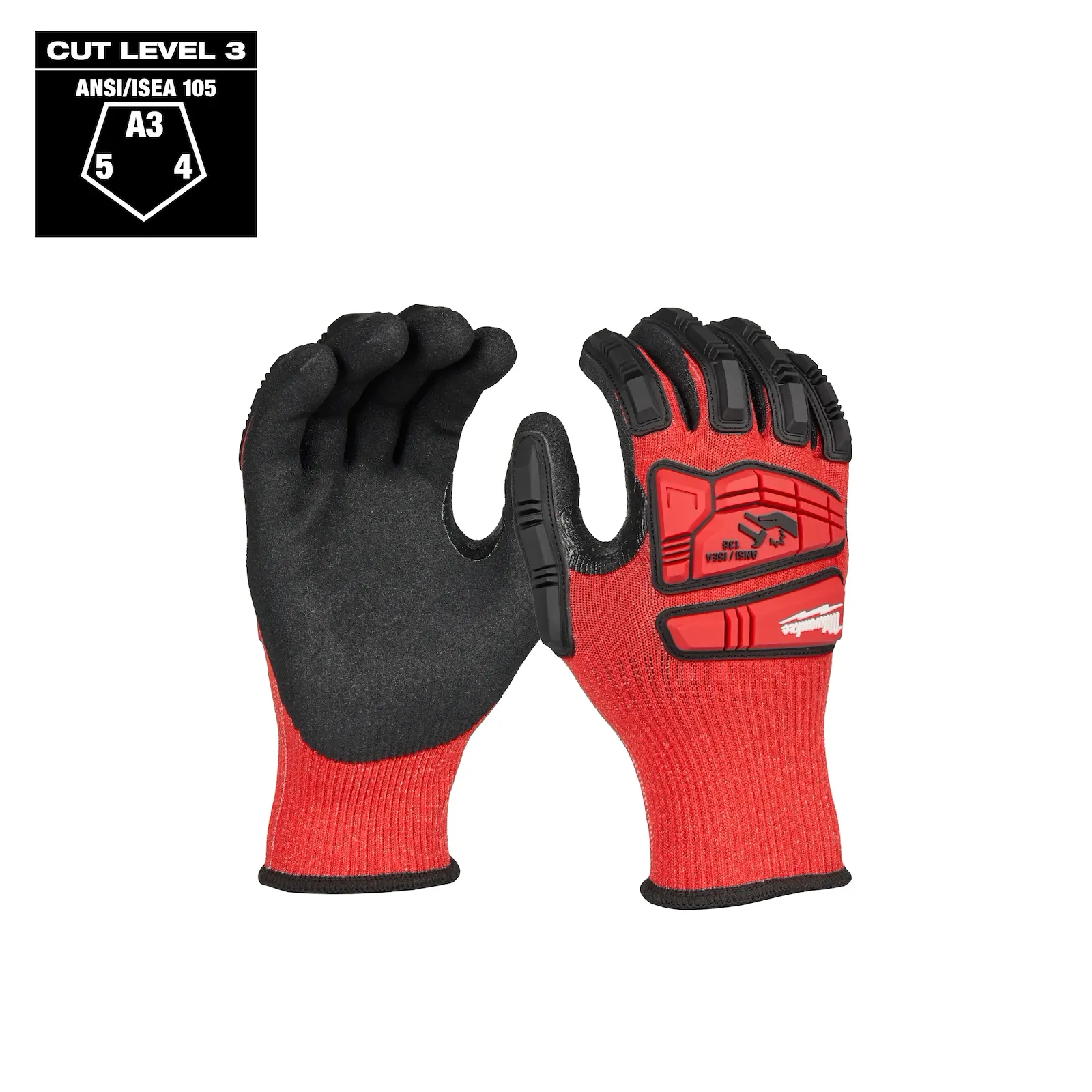 Milwaukee 48-73-8132 Impact Cut Level 3 Nitrile Dipped Gloves, Size L - Edmondson Supply